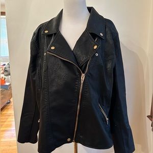 Vegan Leather Moto Jacket size: 2X